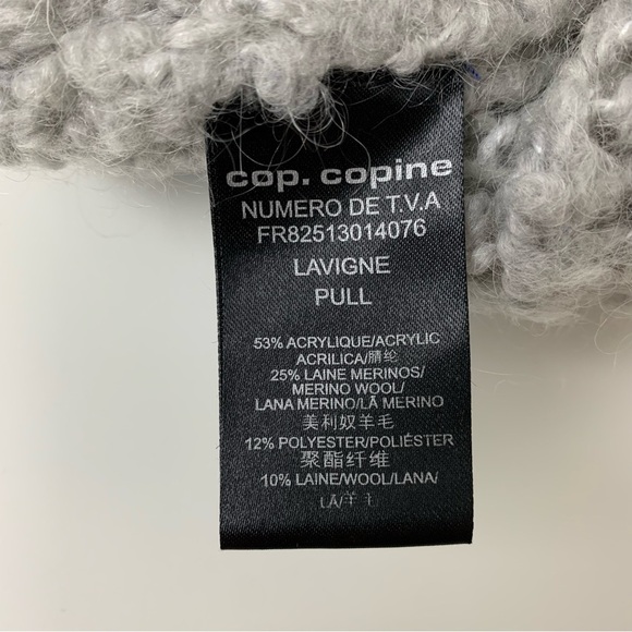 Cop. Copine Lavigne Knit Sweater Wool Blend Gray Sz Small Lagenlook Boxy Y2K - Picture 6 of 10